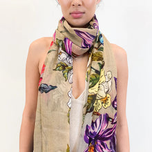 Load image into Gallery viewer, Floral Cashmere Scarf