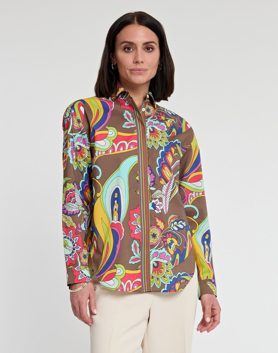 Halsey Long Sleeve Bali-Print Shirt