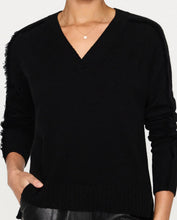 Load image into Gallery viewer, Jolie Fringe Vee Cashmere Sweater