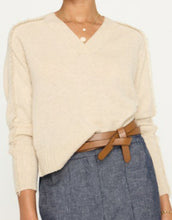 Load image into Gallery viewer, Jolie Fringe Vee Cashmere Sweater