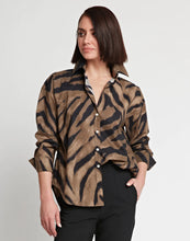 Load image into Gallery viewer, Larissa Long Sleeve Abstract Zebra Print Shirt
