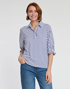 Monique 3/4 Sleeve Stripe Shirt