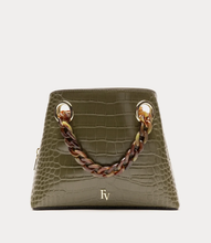 Load image into Gallery viewer, Skip Tote Croc Embossed Leather Bag