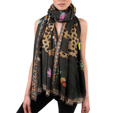 Load image into Gallery viewer, Venice Leopard Handprinted Cashmere Scarf