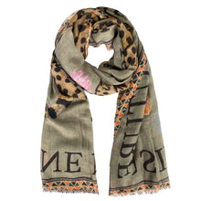 Load image into Gallery viewer, Venice Leopard Handprinted Cashmere Scarf