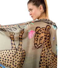 Load image into Gallery viewer, Venice Leopard Handprinted Cashmere Scarf