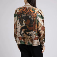 Load image into Gallery viewer, The Wind Horse Stand Collar Silk Blouse