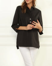 Load image into Gallery viewer, Aileen 3/4 Sleeve Button Back Tunic w Shirt Collar
