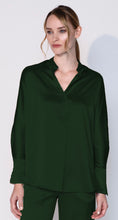 Load image into Gallery viewer, Armede Band Collar Blouse in 100% Silk Sateen