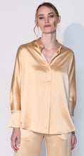 Load image into Gallery viewer, Armede Band Collar Blouse in 100% Silk Sateen