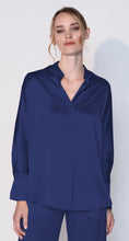 Load image into Gallery viewer, Armede Band Collar Blouse in 100% Silk Sateen
