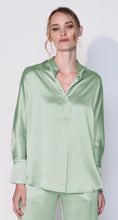Load image into Gallery viewer, Armede Band Collar Blouse in 100% Silk Sateen