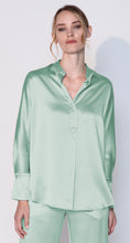 Load image into Gallery viewer, Armede Band Collar Blouse in 100% Silk Sateen