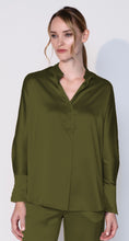 Load image into Gallery viewer, Armede Band Collar Blouse in 100% Silk Sateen