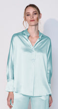 Load image into Gallery viewer, Armede Band Collar Blouse in 100% Silk Sateen