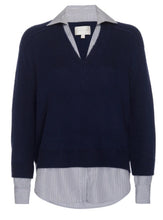 Load image into Gallery viewer, Looker Layered V-Neck Sweater Stripe