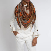 Load image into Gallery viewer, The Pelicans and the Sea Wool Silk Scarf