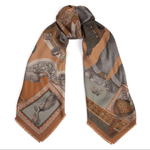 Load image into Gallery viewer, The Rabbits and the Elephants Silk Twill Scarf