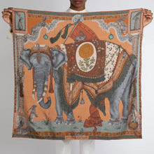 Load image into Gallery viewer, The Rabbits and the Elephants Silk Twill Scarf