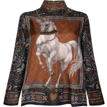 Load image into Gallery viewer, The Exalted Unicorn High Neck Silk Top