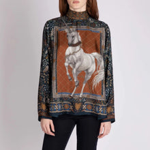 Load image into Gallery viewer, The Exalted Unicorn High Neck Silk Top