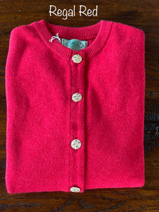 Ladies Brass Button Cardigan in COLORS