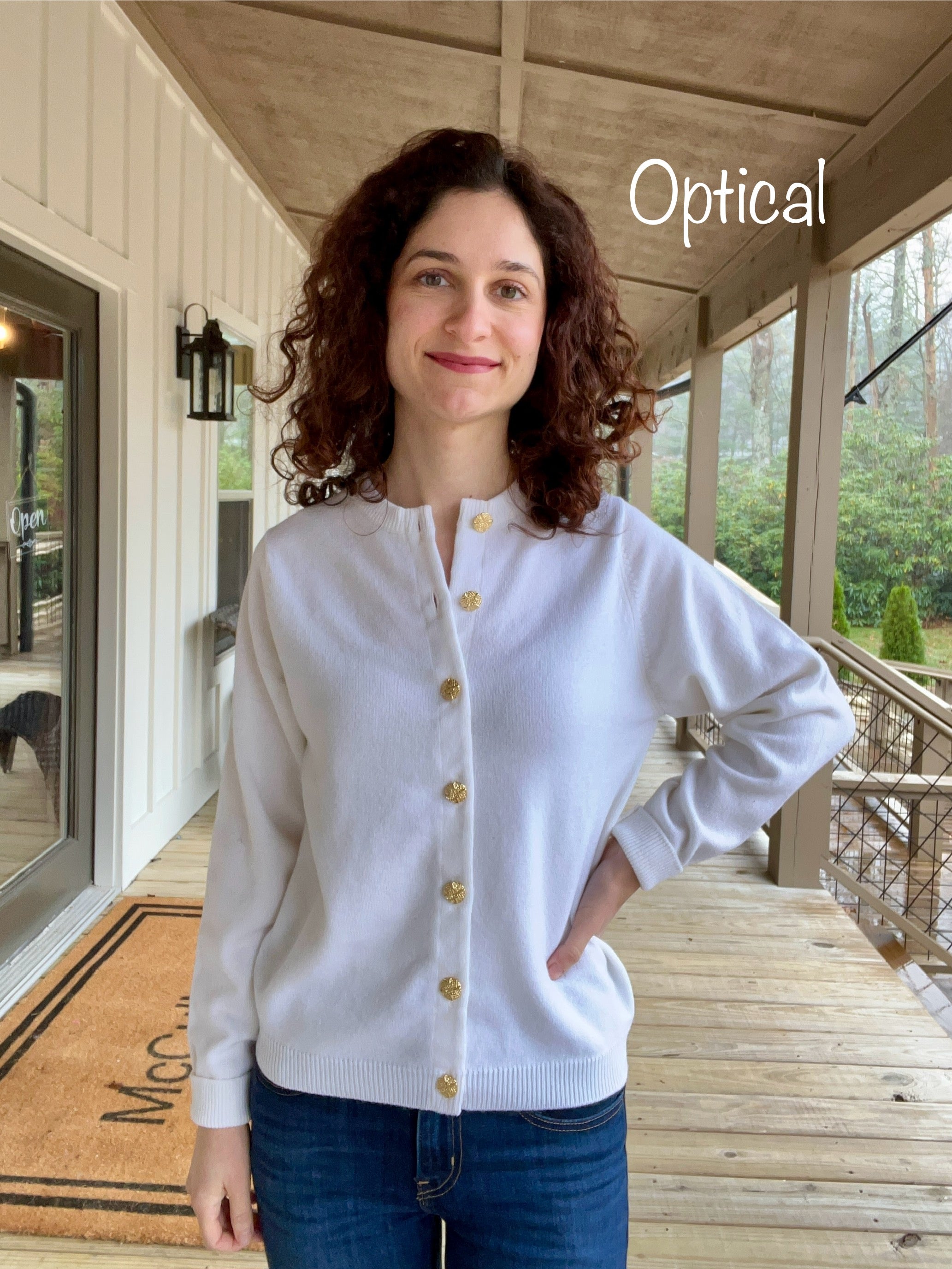 Ladies Brass Button Cardigan in NEUTRALS – McCulleys of Highlands