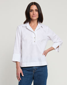 Aileen 3/4 Sleeve Deco Jacquard Shirt