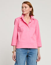 Load image into Gallery viewer, Aileen 3/4 Sleeve Button Back Stretch Polished Cotton Shirt
