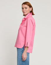 Load image into Gallery viewer, Aileen 3/4 Sleeve Button Back Stretch Polished Cotton Shirt
