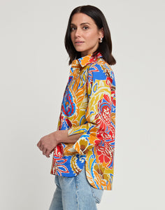 Aileen 3/4 Sleeve Botanical Paisley