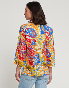 Aileen 3/4 Sleeve Botanical Paisley