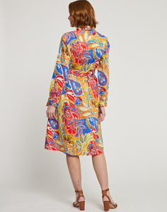 Tamron Long Sleeve Botanical Print Dress