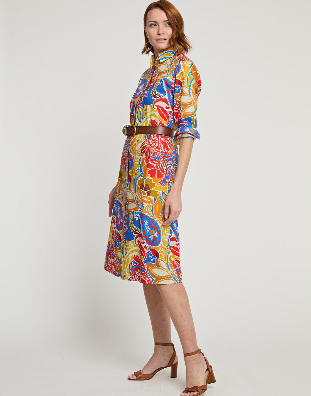 Tamron Long Sleeve Botanical Print Dress