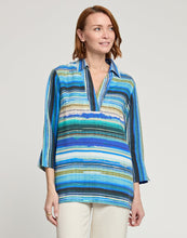 Load image into Gallery viewer, Vicky 3/4 Sleeve Tencel Textured Stripe Top
