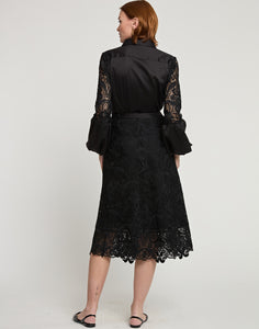 Gloria Midi Skirt - Black Lace