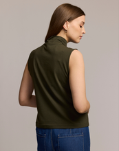 Load image into Gallery viewer, Carolina Sleeveless Mock Neck Double Knit Panel Shirt
