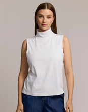 Load image into Gallery viewer, Carolina Sleeveless Mock Neck Double Knit Panel Shirt
