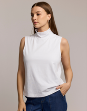 Load image into Gallery viewer, Carolina Sleeveless Mock Neck Double Knit Panel Shirt
