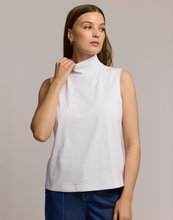 Load image into Gallery viewer, Carolina Sleeveless Mock Neck Double Knit Panel Shirt
