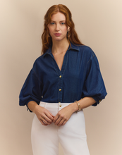 Load image into Gallery viewer, Lilian Elbow Sleeve Denim Shirt
