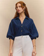 Load image into Gallery viewer, Lilian Elbow Sleeve Denim Shirt
