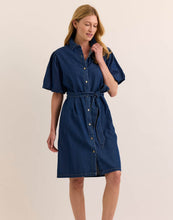 Load image into Gallery viewer, Angelina Elbow Sleeve Dark Wash Dress
