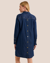 Load image into Gallery viewer, Monica Long Sleeve Dark Wash Denim Dress
