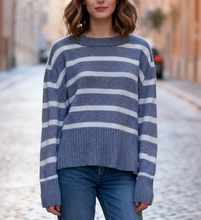 Load image into Gallery viewer, Perfect Day Crew Striped Sweater
