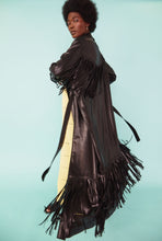 Load image into Gallery viewer, Tassel Trench Coat in Metallic Bronzed Black
