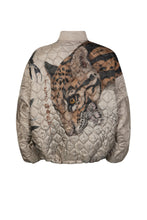 Load image into Gallery viewer, The Lunar Leopard Silk Reversible Bomber Jacket
