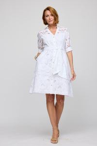 Luca Elbow Sleeve Embroidery Dress