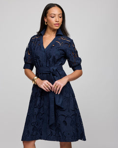 Luca Elbow Sleeve Embroidery Dress