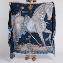 Load image into Gallery viewer, The Celestial Steed Silk Twill Rectangular Scarf
